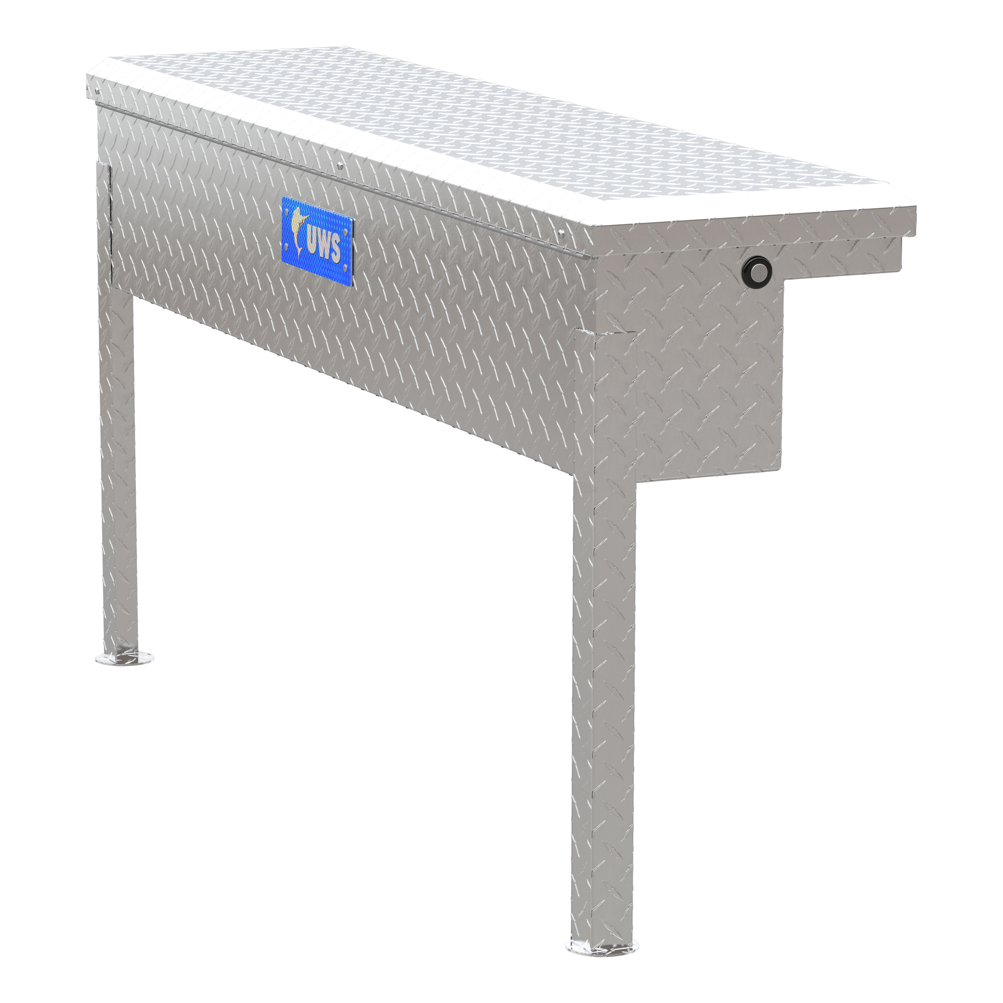 UWS, 48in. Truck Side Tool Box with Low Profile, Width 48.875 in, Material Aluminum, Color Finish Bright Aluminum, Model# EC30201